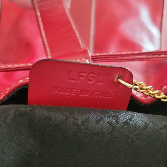 Lancel Paris Deep Red Leather Drawstring Bucket Bag Shoulder Purse Elsa Sellier - Picture 12 of 14